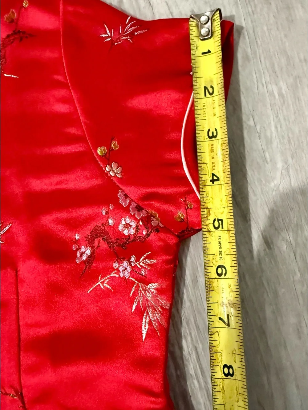 Vintage Ceasar Children’s Red 100% Silk Floral Qipao Cheongsam Dress Size 12